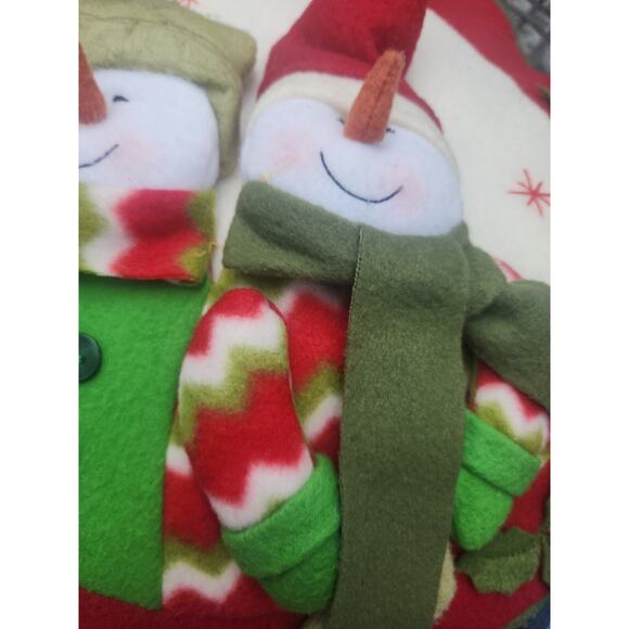 St. Nicholas Square 3D Round Holiday Pillow w/ Snowmen - Picture 5 of 14